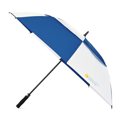Elements 60" Recycled rPET Auto Open Dual Canopy Golf Umbrella - Royal-White